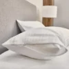 Funda de almohada 100% algodón listado, extrasuave